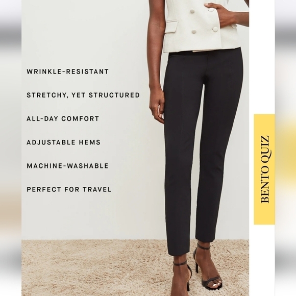 MM.Lafleur Black Pants High Rise with crease Career Minimalist Neutral - Picture 9 of 9